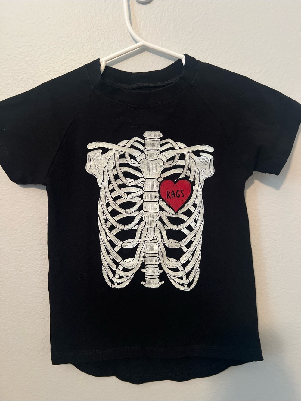 Black Rags toddler skeleton shirt